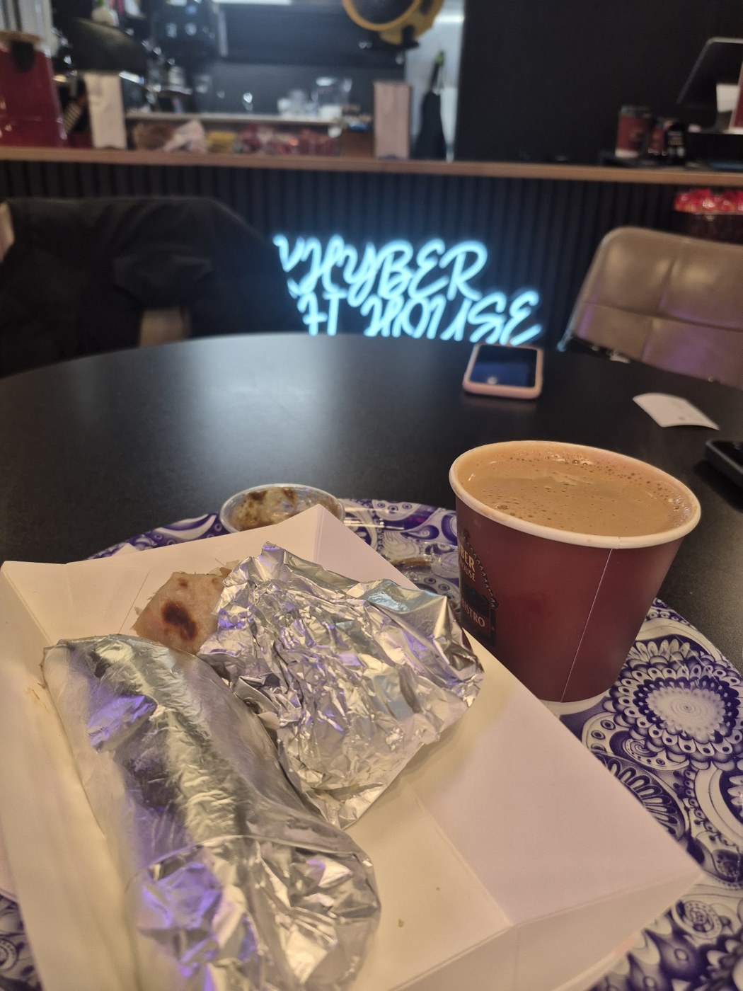Paratha rolls and chai at our downtown café