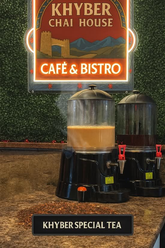 The chai urn at Khyber Chai House